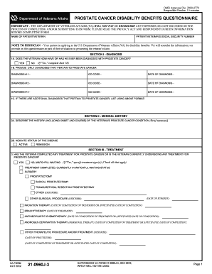 Prostate Cancer Disability Benefits Questionnaire