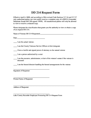 DD 214 Request Form