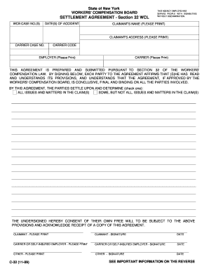 New York Workers' Compensation Settlement Agreement