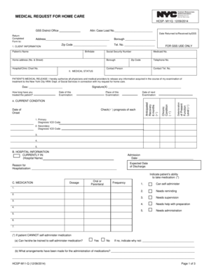 Medical Request for Home Care Form