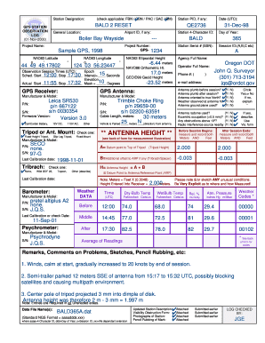 GPS Station Observation Form