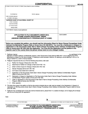 California Name Change Application Under Safe at Home