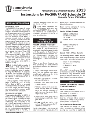 PA-20S/PA-65 Schedule CP