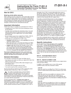Amended Resident Income Tax Return