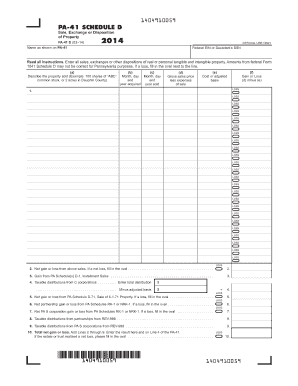 PA-41 Schedule D Form