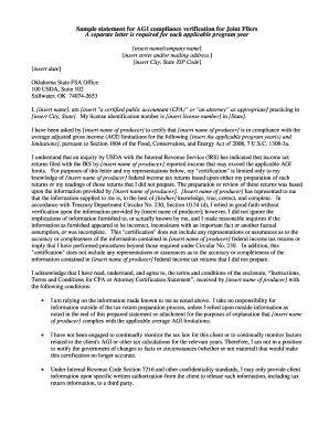 AGI Compliance Verification Statement for Joint Filers