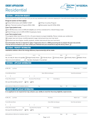New York Residential Energy Loan Application