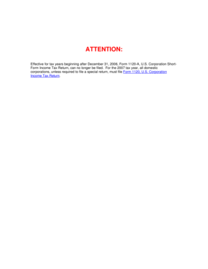 US Corporation Short-Form Income Tax Return