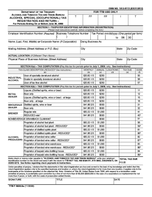 Alcohol Special Occupational Tax Registration and Return