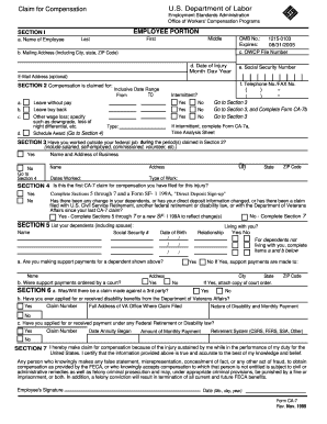 US Federal Workers' Compensation Claim Form
