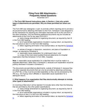 Form 990 Attachments FAQ