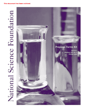 NSF Proposal Cover Sheet