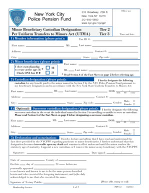Minor Beneficiary Custodian Designation Form