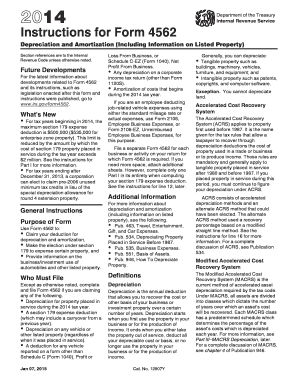 IRS Form 4562 Instructions