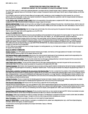 ICPC-100B Child Placement Status Form