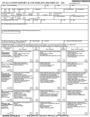 US Navy Evaluation Report and Counseling Record
