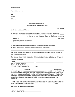 California Homestead Declaration