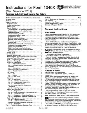 Instructions for Form 1040X