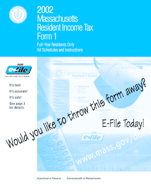 Massachusetts Resident Income Tax Form 1