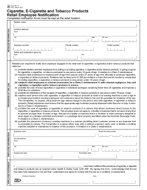 Texas Retail Employee Tobacco Law Notification
