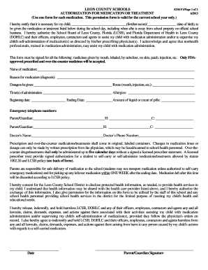 Authorization for Medication or Treatment