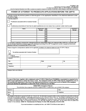 Power of Attorney for USPTO Patent Applications