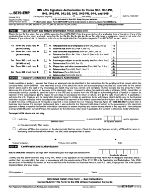 IRS Form 8879-EMP Signature Authorization