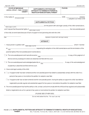 Supplemental Petition and Affidavit to Terminate Parental Rights