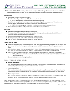 Employee Performance Appraisal Form EPA-3