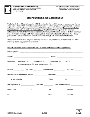 California Compounding Self-Assessment Form