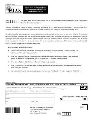 Louisiana Estimated Tax Declaration Voucher for Composite Partnerships