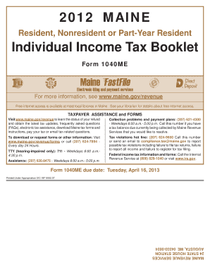 Maine Individual Income Tax Form 1040ME
