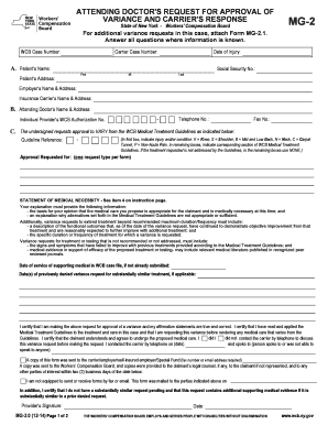 New York Workers' Compensation Variance Request Form