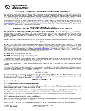 VA Form 22-1990E - Application for Family Member to Use Transferred Benefits