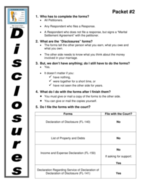 California Declaration of Disclosure