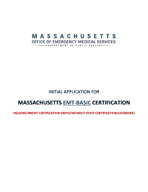 Massachusetts EMT-Basic Certification Application