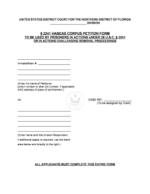 Habeas Corpus Petition Form
