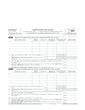 Schedule D (Form 1040) Capital Gains and Losses