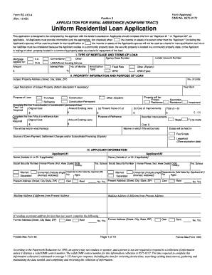 USDA Rural Housing Service Loan Application