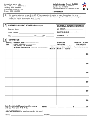 Connecticut Multiple Worksite Report