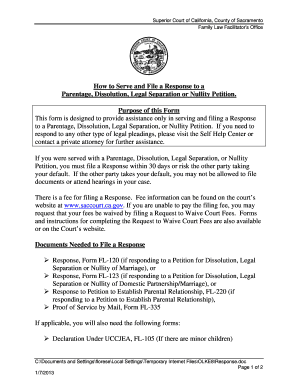 Response to Petition to Establish Parental Relationship