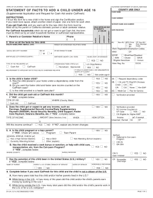 California Child Aid Application Form