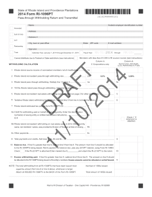 Rhode Island Form RI-1096PT