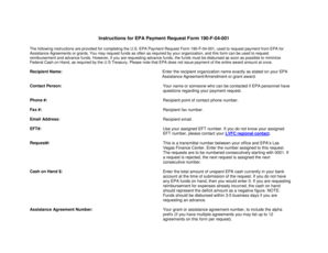 EPA Payment Request Form 190-F-04-001