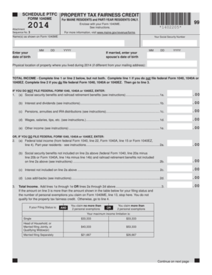 Maine Property Tax Fairness Credit Form
