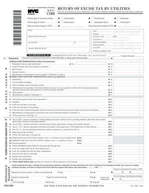 NYC Utility Tax Return for Utilities