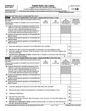 Schedule D Form 1041 Capital Gains and Losses