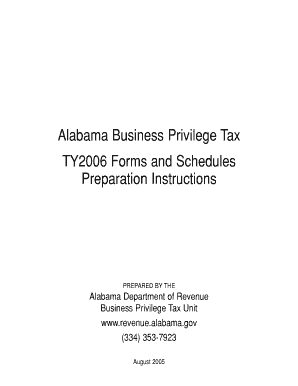 Alabama Business Privilege Tax Return