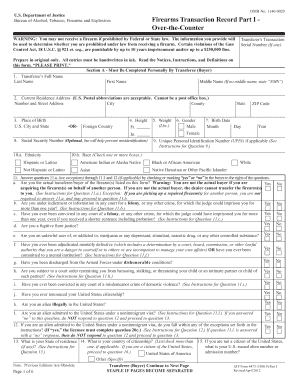 ATF Form 4473 Firearms Transaction Record