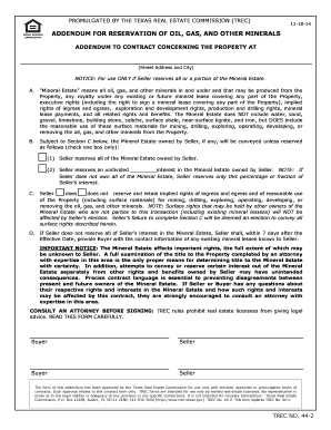 Texas Equal Housing Addendum for Mineral Rights
